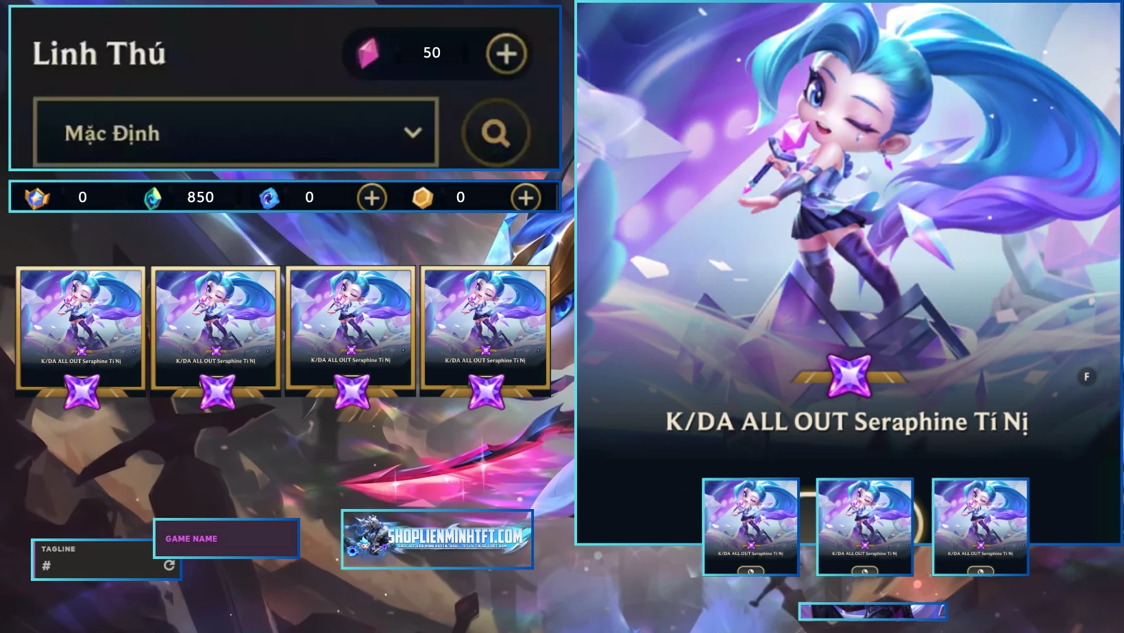 K/DA ALL OUT SERAPHINE TÍ NỊ CLONE